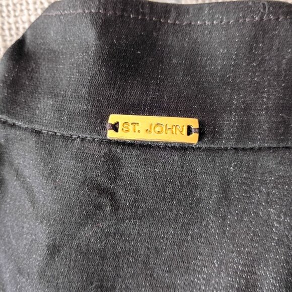 St John Sport Lightweight Denim Black Zip Jacket with Gold Hardware | Size P - Picture 7 of 10